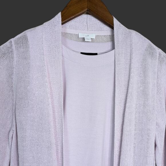 J. Jill Tunic Cardigan Sweater Set XS Lavender Purple Linen Blend Minimalist - Picture 2 of 10